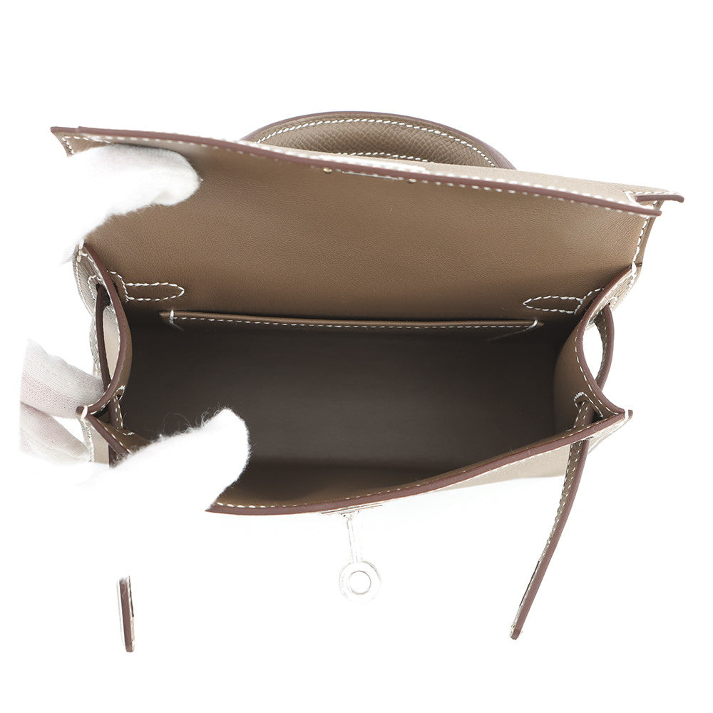 HERMES Mini Kelly 2 Etoupe Epsom