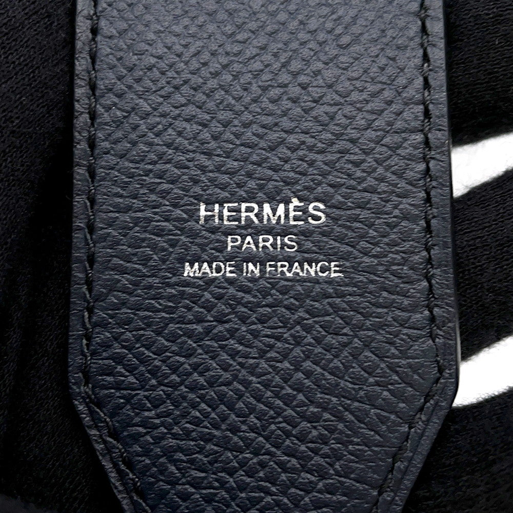 HERMES Bandouliere Tressage de Cuir Blue/Orange/Black Epsom
