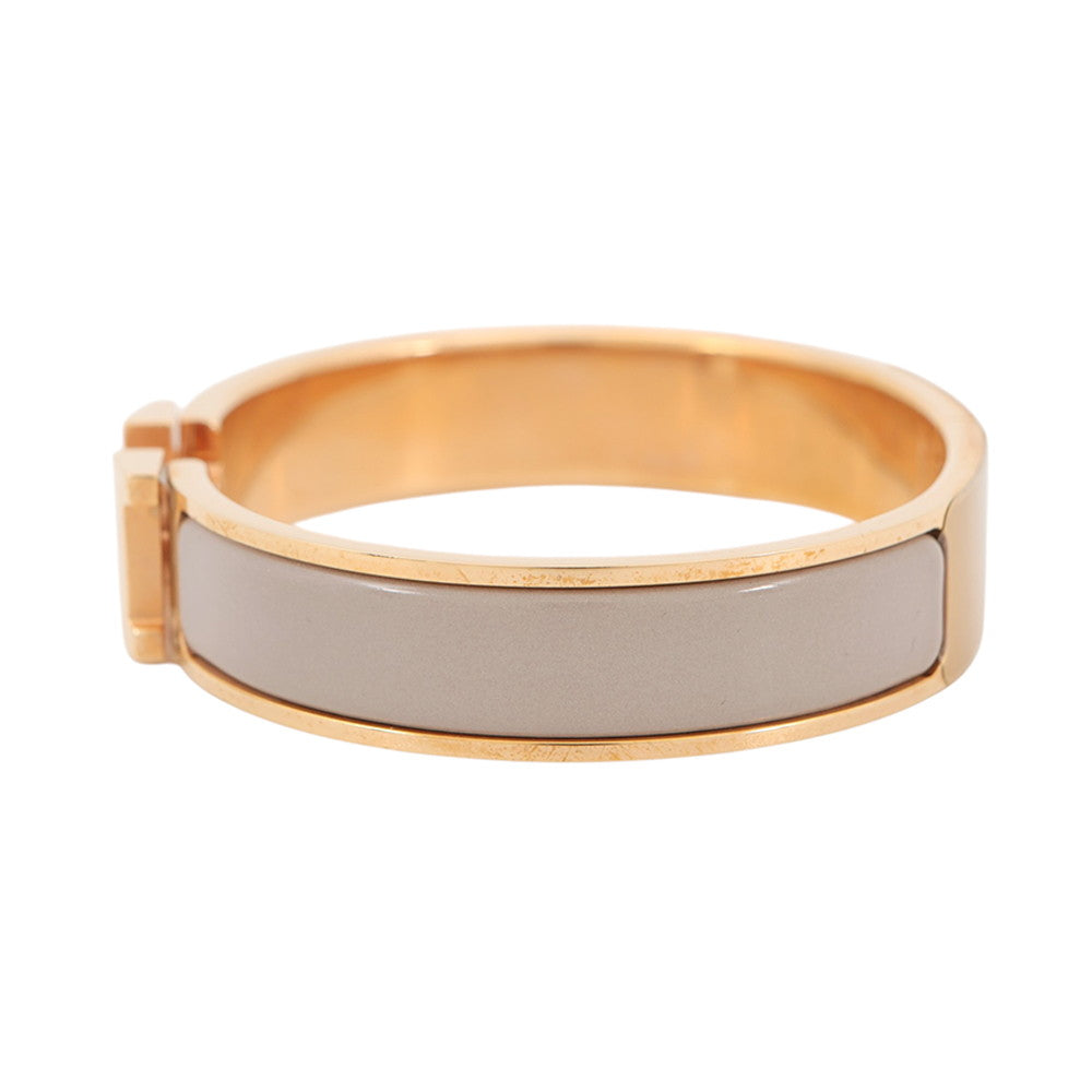 HERMES ClicH Bangle Size PM Marong rasse Enamel Gold Plated