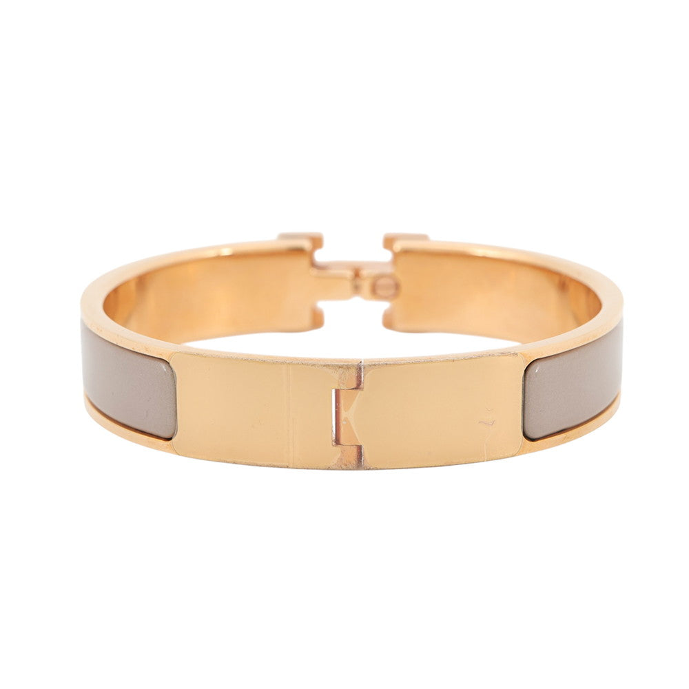 HERMES ClicH Bangle Size PM Marong rasse Enamel Gold Plated