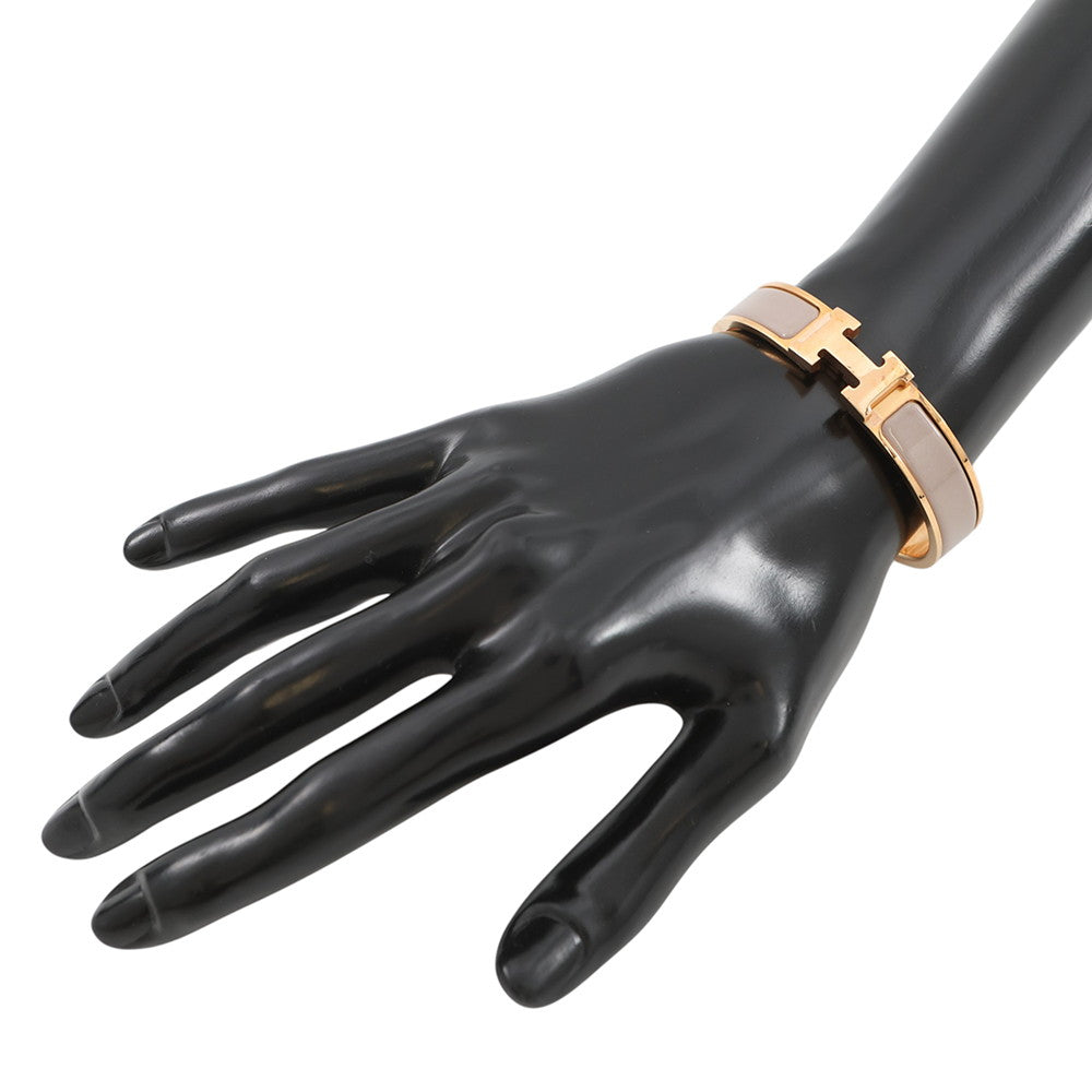 HERMES ClicH Bangle Size PM Marong rasse Enamel Gold Plated