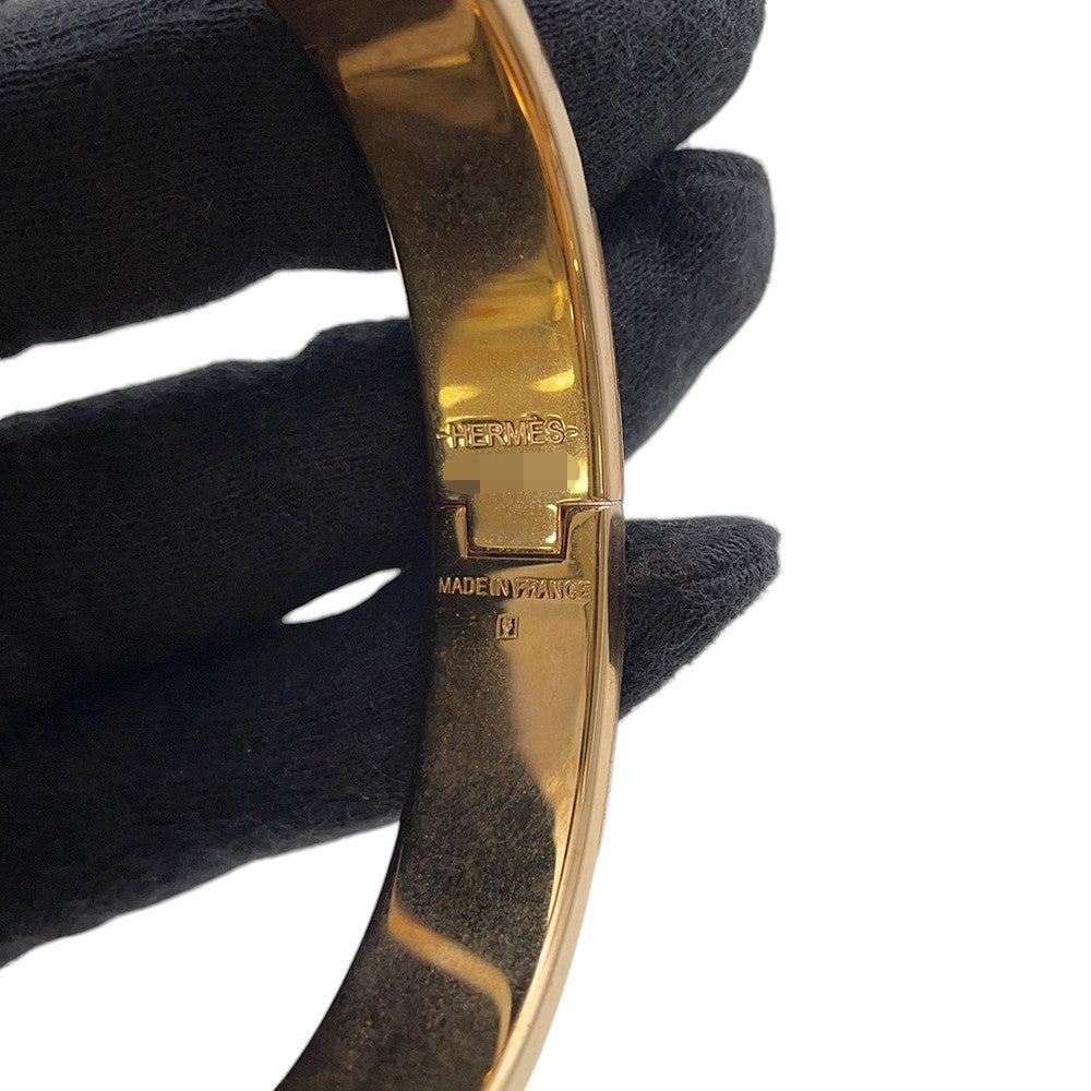 HERMES ClicH Bangle Size PM Marong rasse Enamel Gold Plated