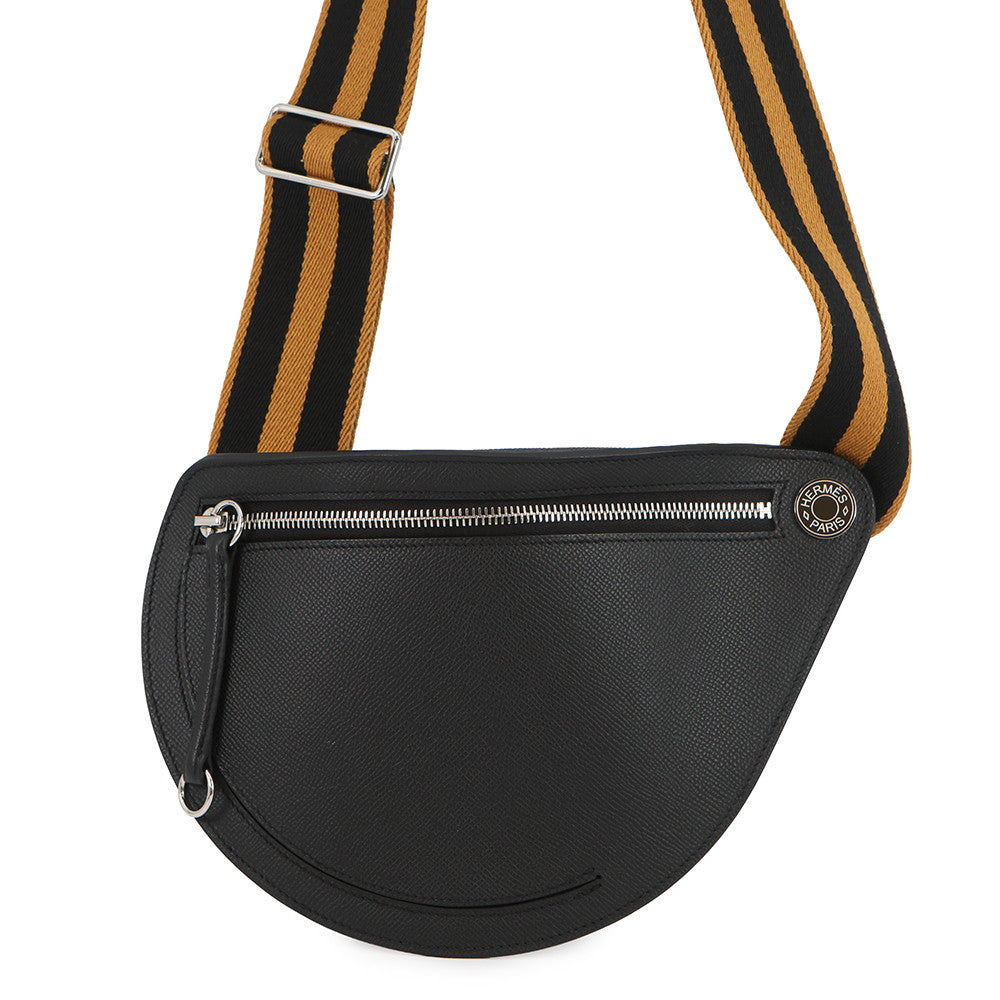 HERMES Petite course Black Epsom