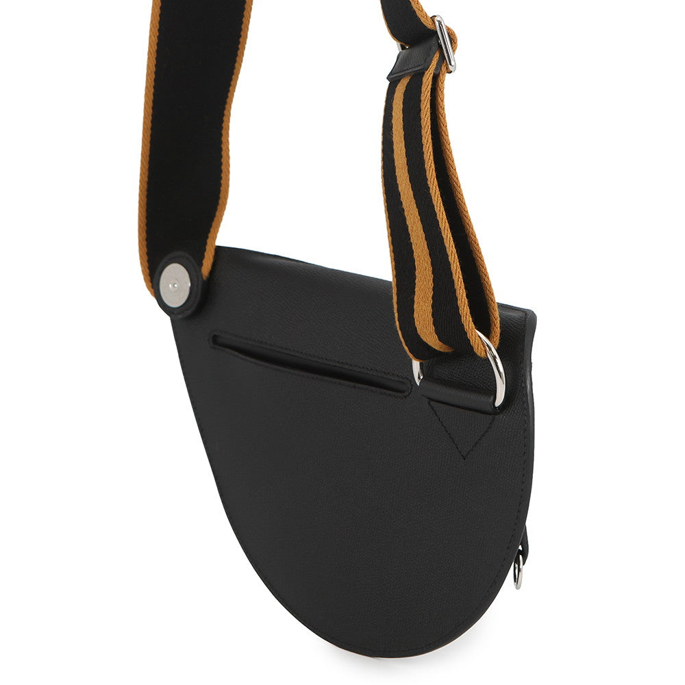 HERMES Petite course Black Epsom