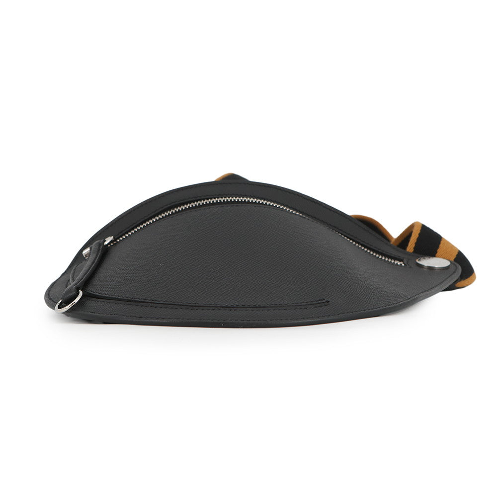 HERMES Petite course Black Epsom