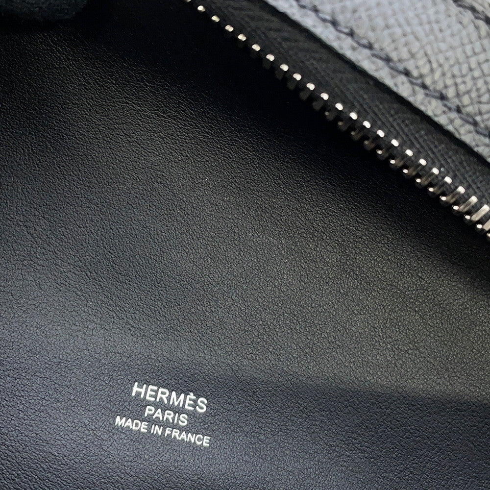 HERMES Petite course Black Epsom