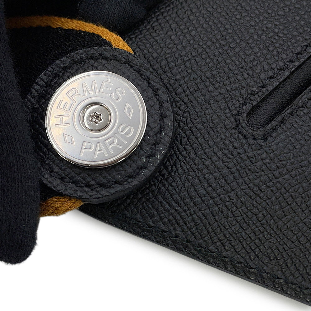 HERMES Petite course Black Epsom