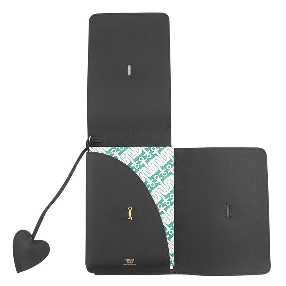 HERMES Notebook cover Carnet Secret Black Swift Leather