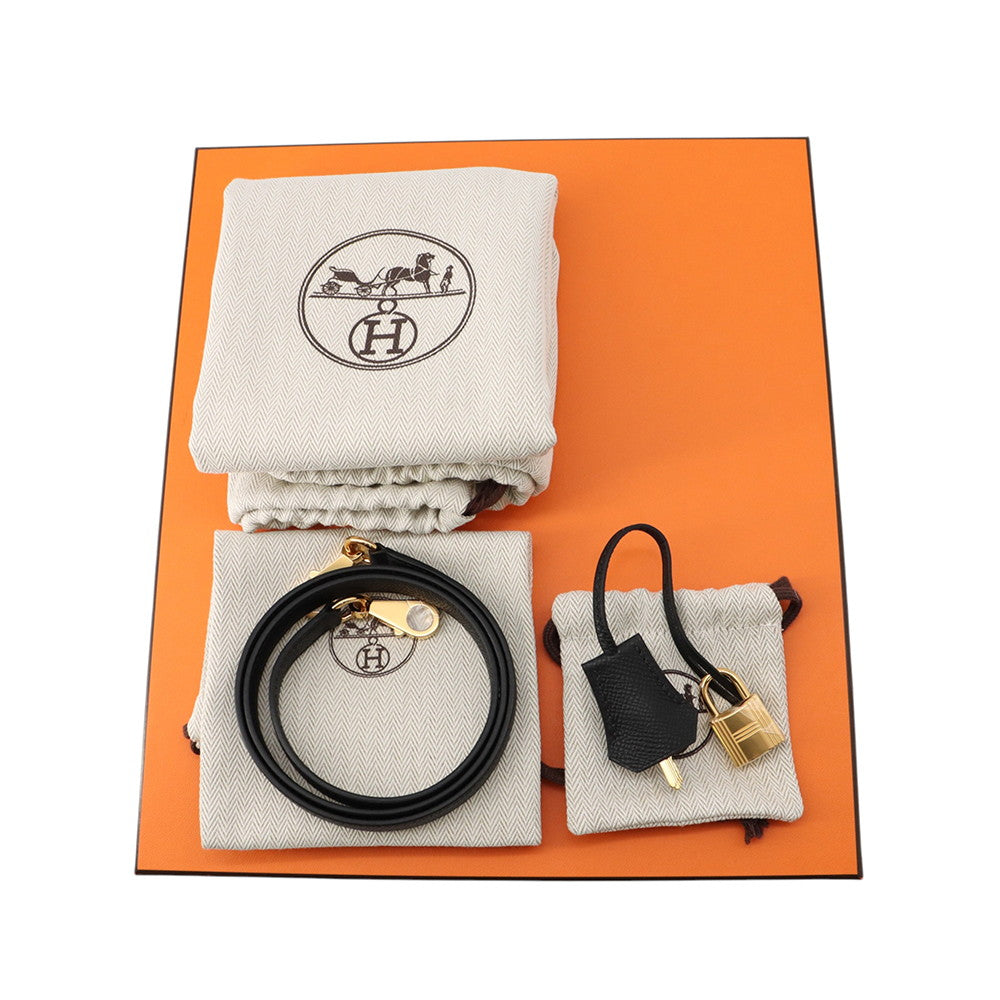 HERMES Kelly Sellier Black Epsom Size 25