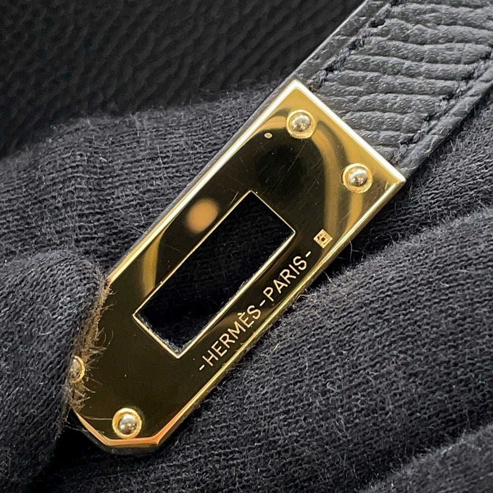 HERMES Kelly Sellier Black Epsom Size 25
