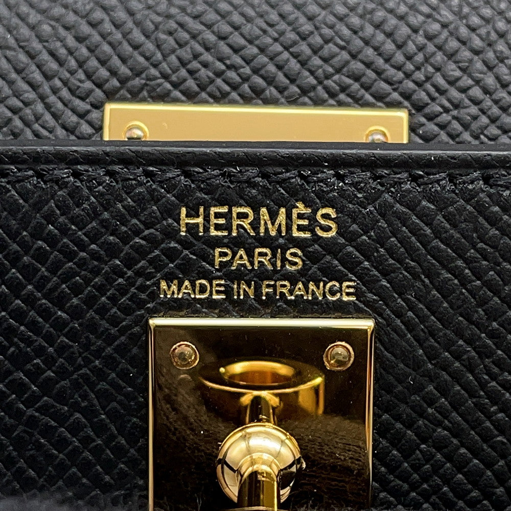HERMES Kelly Sellier Black Epsom Size 25