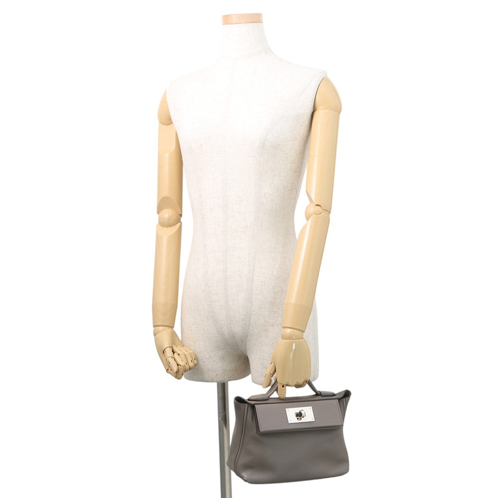 HERMES 24/24 Sac Van Quatre Etain Evercolor Swift Leather Size Mini