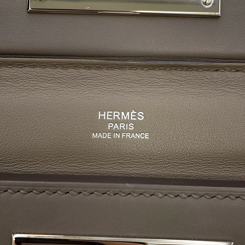 HERMES 24/24 Sac Van Quatre Etain Evercolor Swift Leather Size Mini