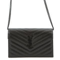 SAINT LAURENT PARIS Cassandra Chain Wallet Black695108 Leather