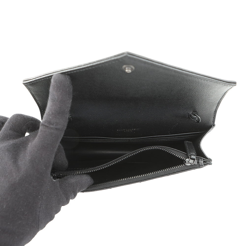 SAINT LAURENT PARIS Cassandra Chain Wallet Black695108 Leather