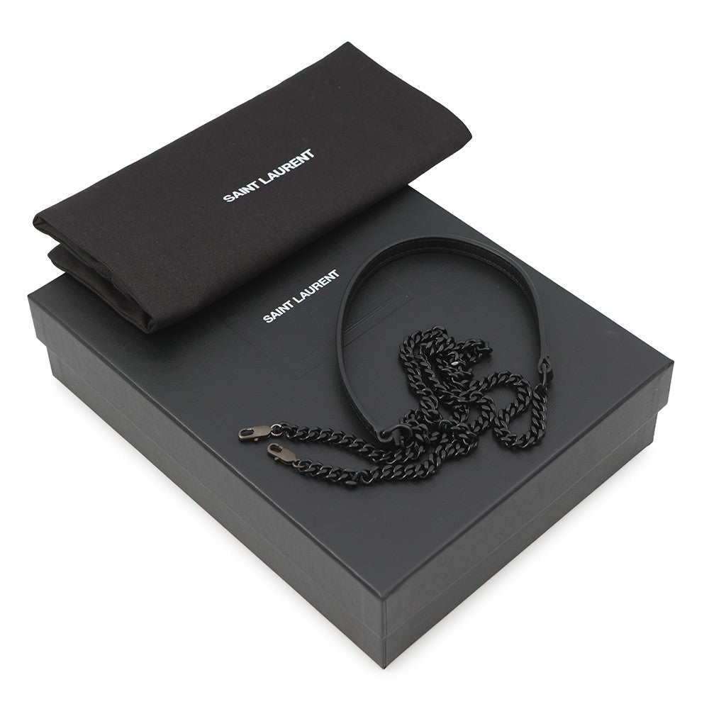 SAINT LAURENT PARIS Cassandra Chain Wallet Black695108 Leather