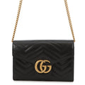 GUCCI GG Marmont Chain wallet Black474575 Leather