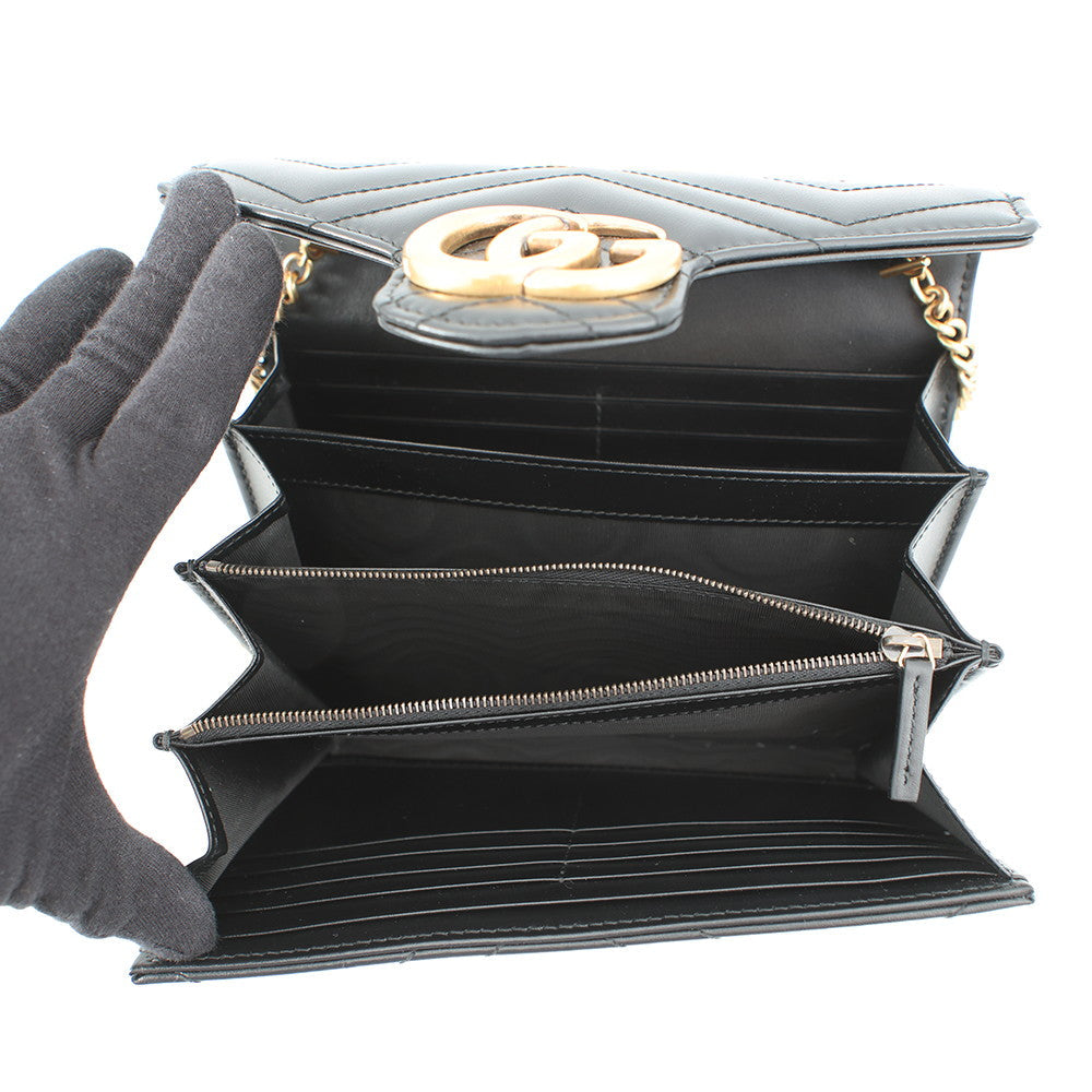 GUCCI GG Marmont Chain wallet Black474575 Leather