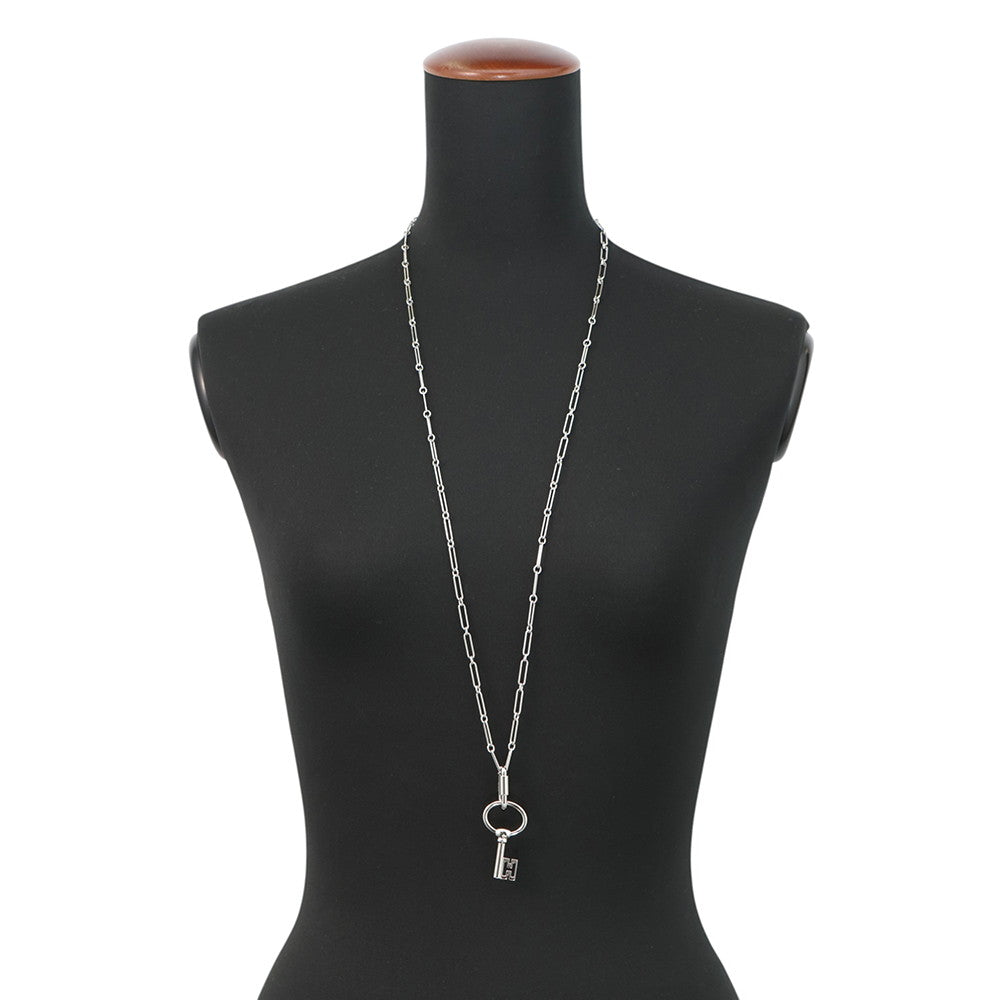 HERMES Long Necklace Curiosite Metal