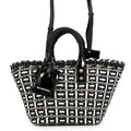 BALENCIAGA Bistro Basket Bag Black/Gray/White671342 Patent Leather Size XS