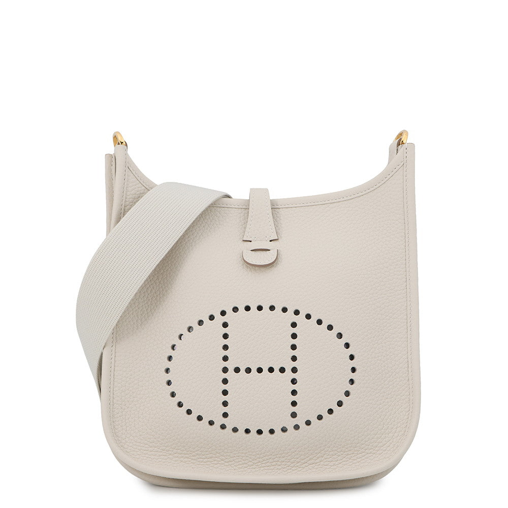 HERMES Evelyne3 Craie Taurillon Clemence Size 23