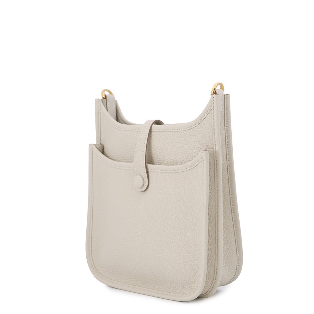 HERMES Evelyne3 Craie Taurillon Clemence Size 23