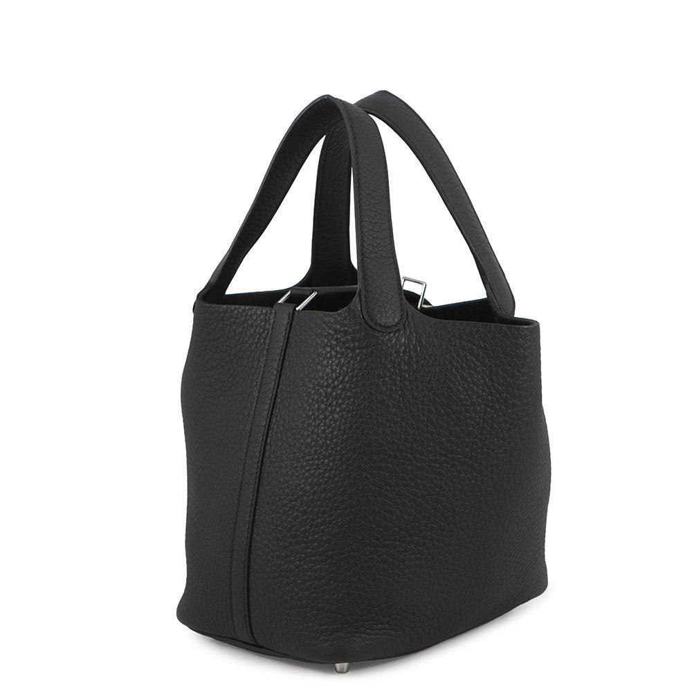 HERMES Picotin Lock Black Taurillon Clemence Size PM