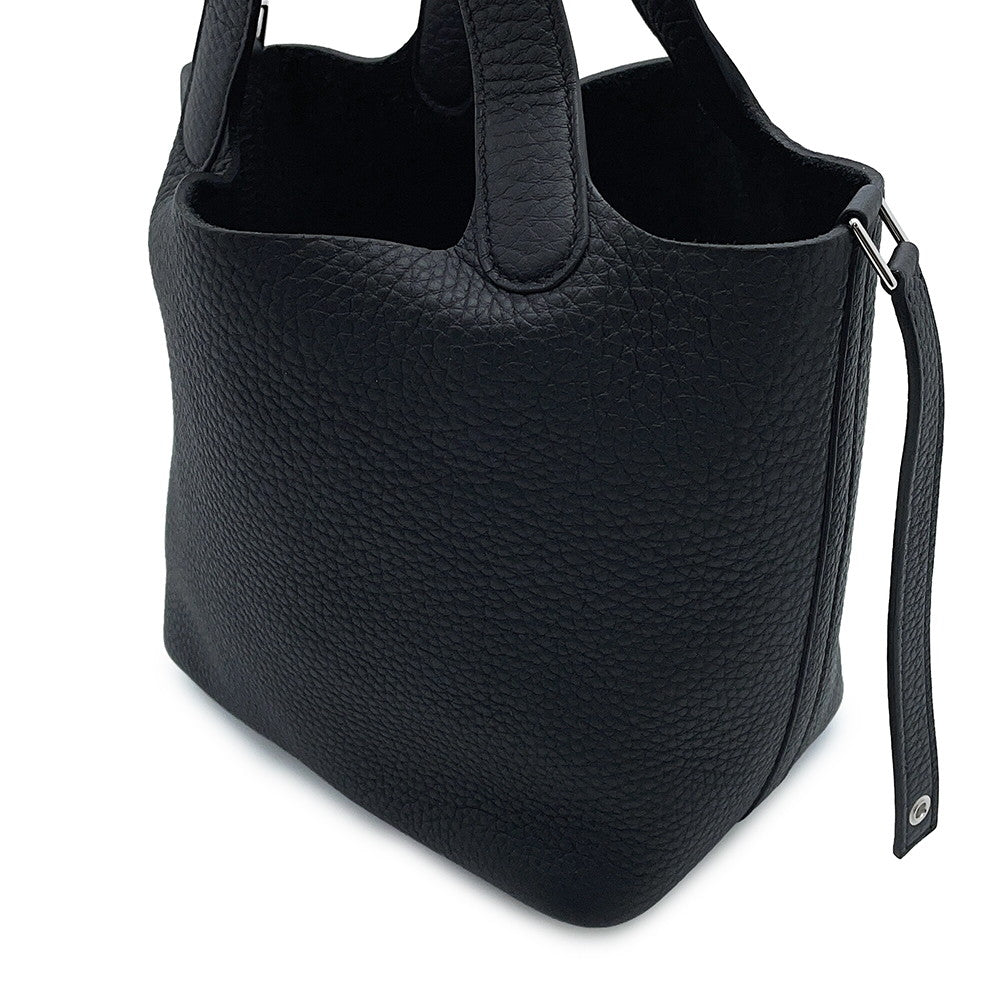 HERMES Picotin Lock Black Taurillon Clemence Size PM