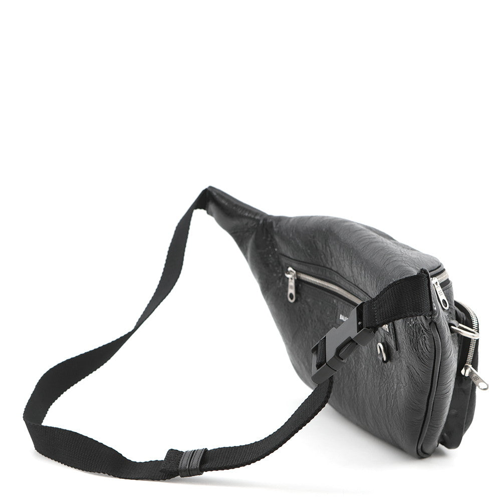 BALENCIAGA SUPERBUSY Belt Bag Black703143 Leather