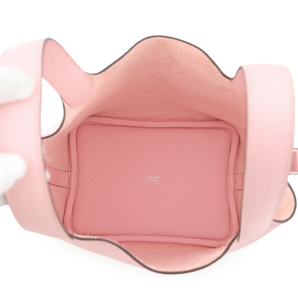HERMES Picotin Lock Rose Sakura Taurillon Clemence Size PM