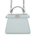 FENDI Peekaboo Selleria I see you Light Blue8BN335 Leather Size Petit