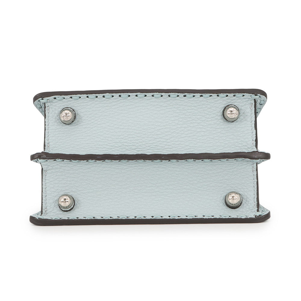 FENDI Peekaboo Selleria I see you Light Blue8BN335 Leather Size Petit