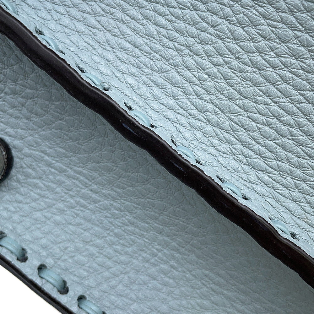 FENDI Peekaboo Selleria I see you Light Blue8BN335 Leather Size Petit
