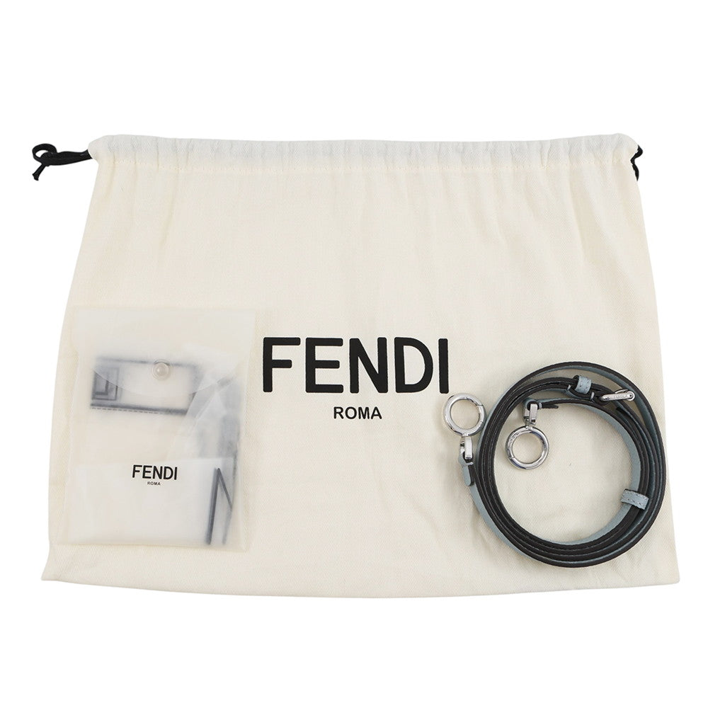 FENDI Peekaboo Selleria I see you Light Blue8BN335 Leather Size Petit