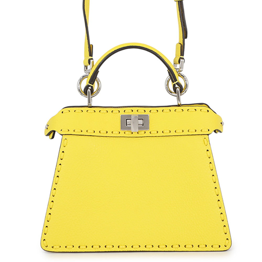 FENDI Peekaboo Selleria I see you Yellow8BN335 Leather Size Petit