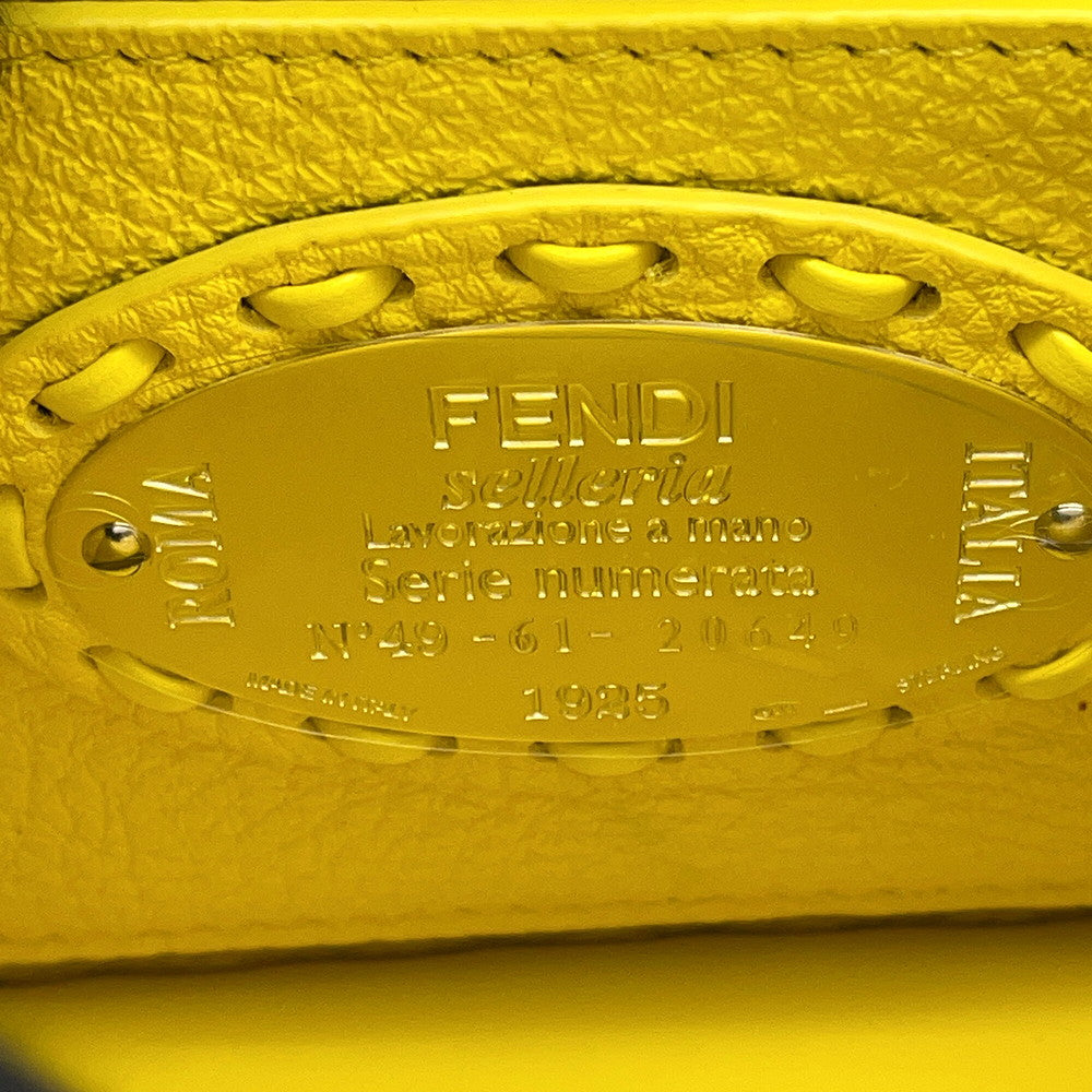 FENDI Peekaboo Selleria I see you Yellow8BN335 Leather Size Petit