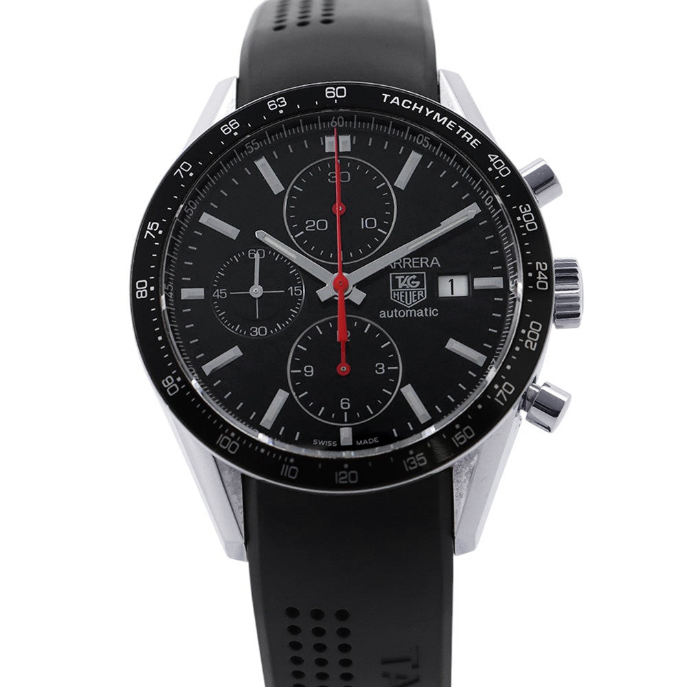 TAG HEUER Carrera Chronograph Tachymeter Racing W41mm Stainless Steel Rubber Black DialCV2014.FT6014