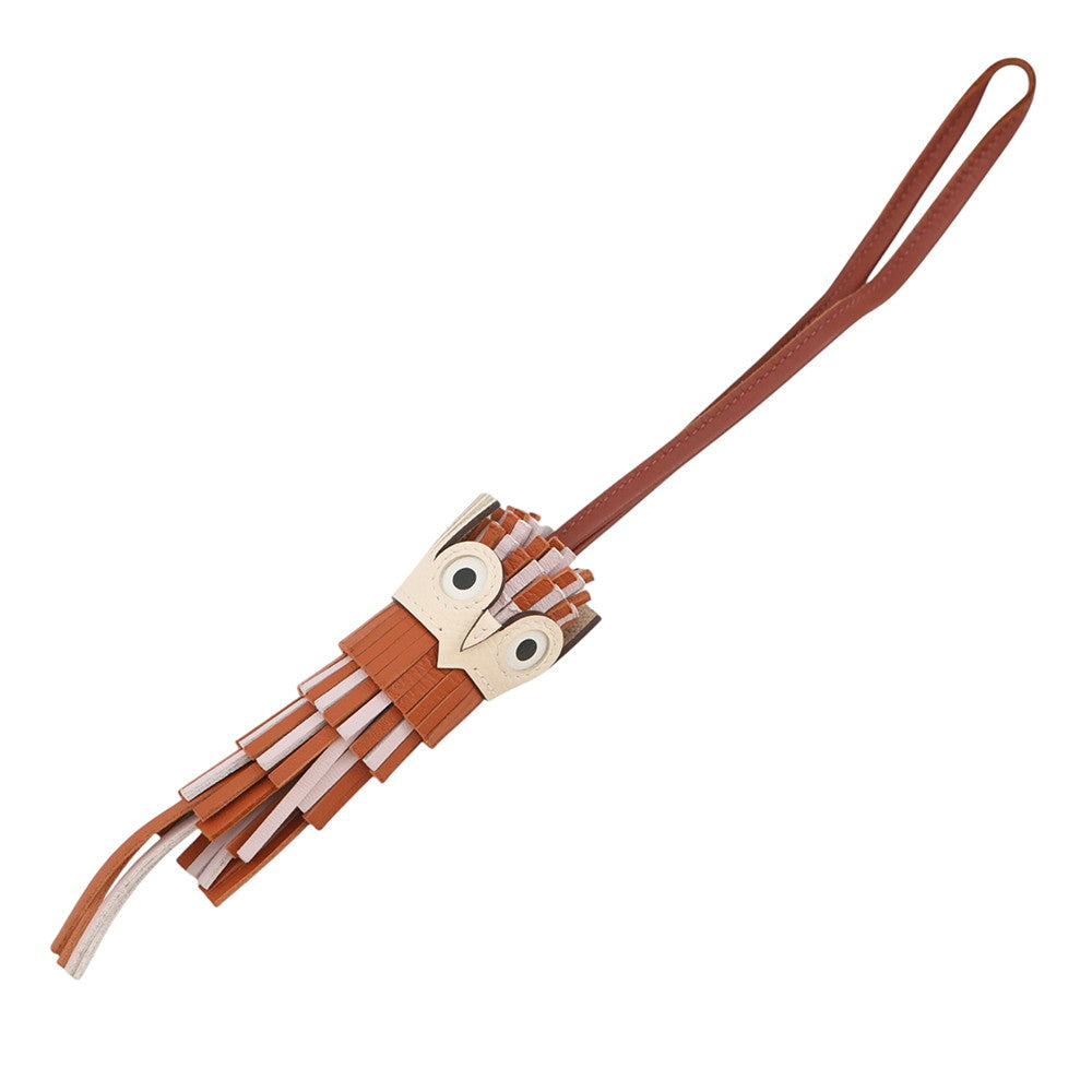 HERMES Chouette Bag Charm Pain de Epice/Mauve Pale/Sienne/Nata/White Epsom Lambskin Swift Leather