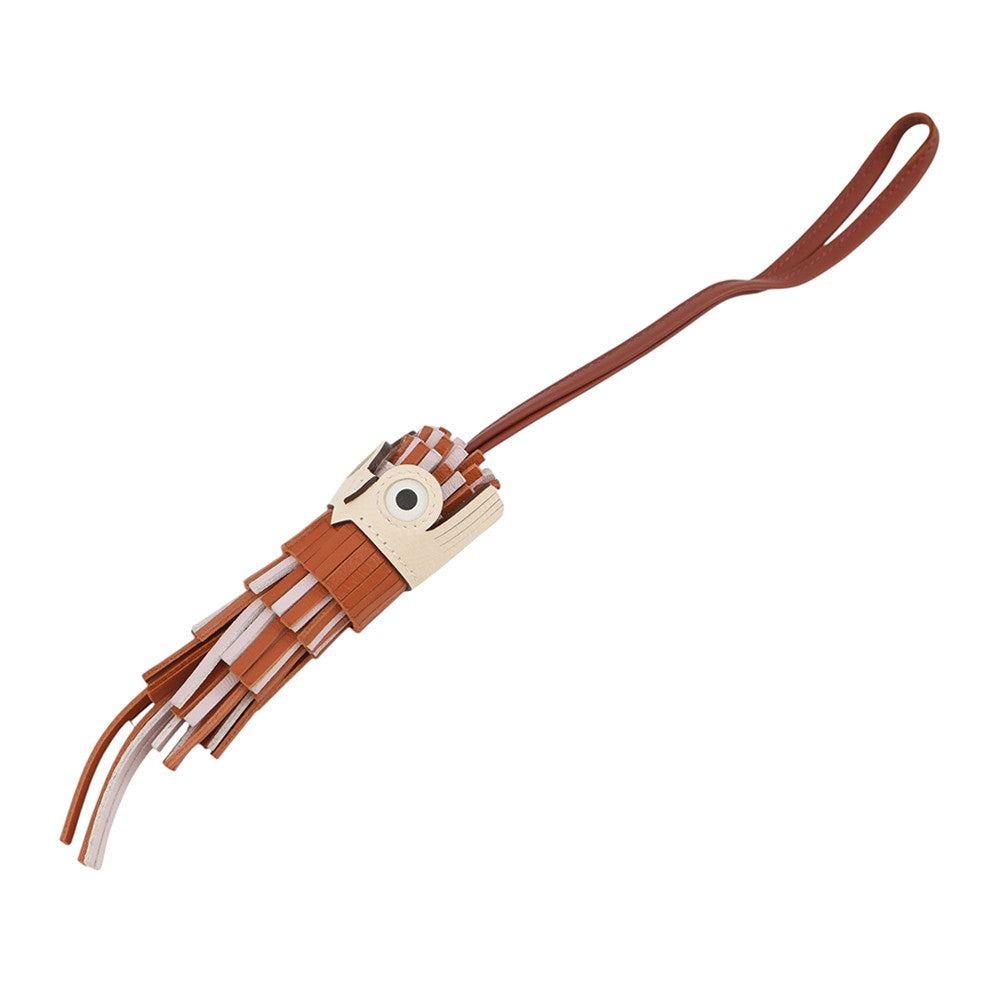 HERMES Chouette Bag Charm Pain de Epice/Mauve Pale/Sienne/Nata/White Epsom Lambskin Swift Leather