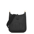 HERMES Evelyne3 Long Black Taurillon Clemence Size TPM