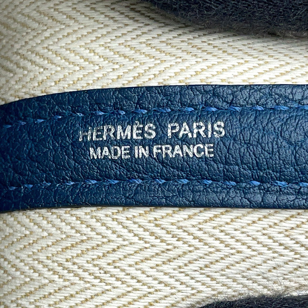 HERMES Neo Garden Blue de Prusse Negonda Leather Size 23