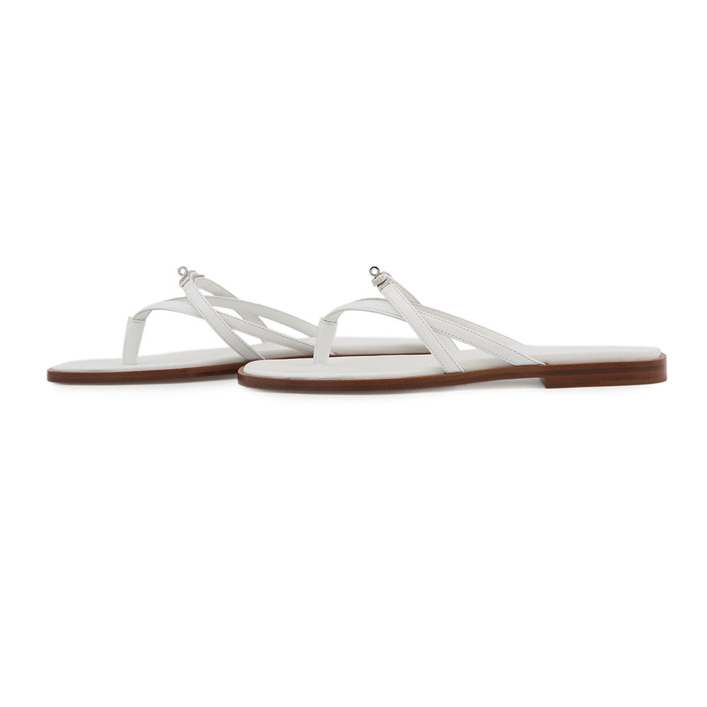 HERMES Sandals Miss WhiteH261038Z Calf Leather Size 36