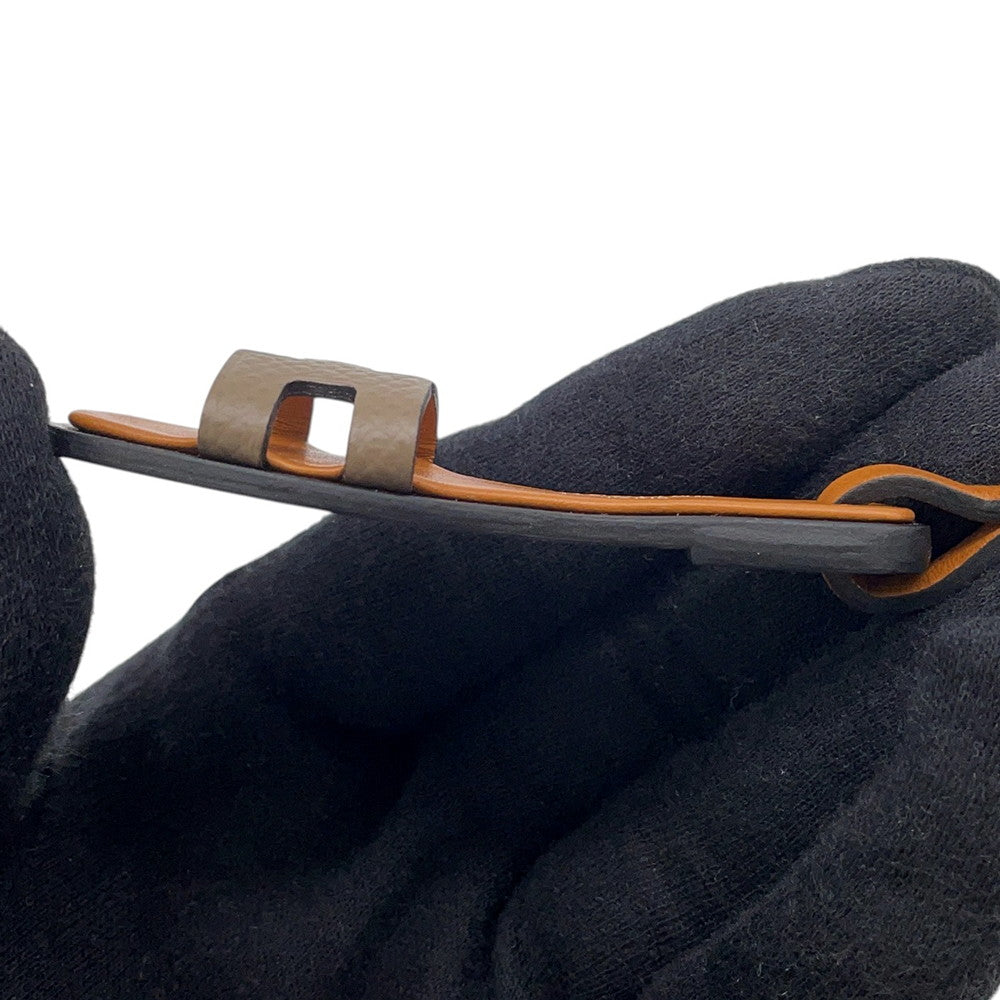 HERMES Oran Nano Bag Charm Etoupe/Natural Sable/Black Epsom Swift Leather