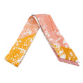 HERMES Twilly from the shadows of the Boulevard Blush / Jaune Doll / White Silk100%