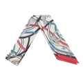 HERMES Twilly Legendary Harness White/Blue, Jean/Bois de Rose Silk100%
