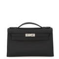 HERMES PochetteKelly Black Swift Leather