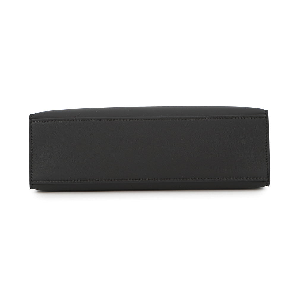 HERMES PochetteKelly Black Swift Leather