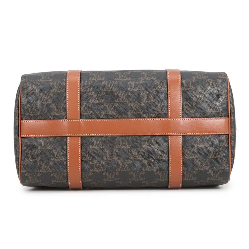 CELINE 2WAY Travel Bag Triomphe Tan190372CAS.04LU PVC Calf Leather