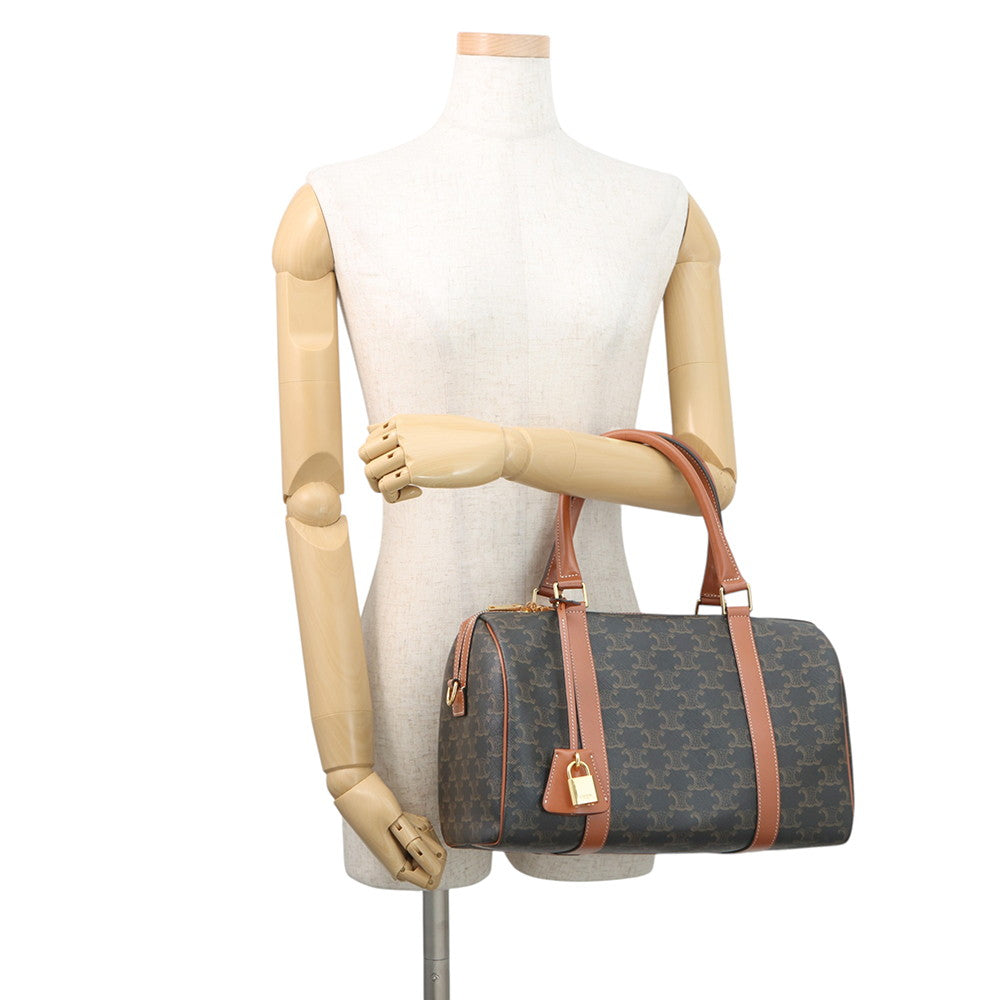 CELINE 2WAY Travel Bag Triomphe Tan190372CAS.04LU PVC Calf Leather