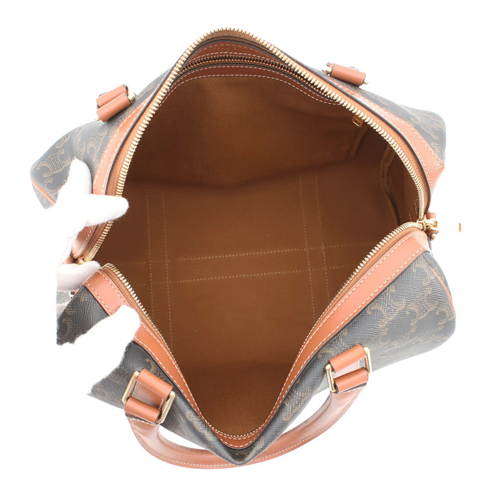 CELINE 2WAY Travel Bag Triomphe Tan190372CAS.04LU PVC Calf Leather